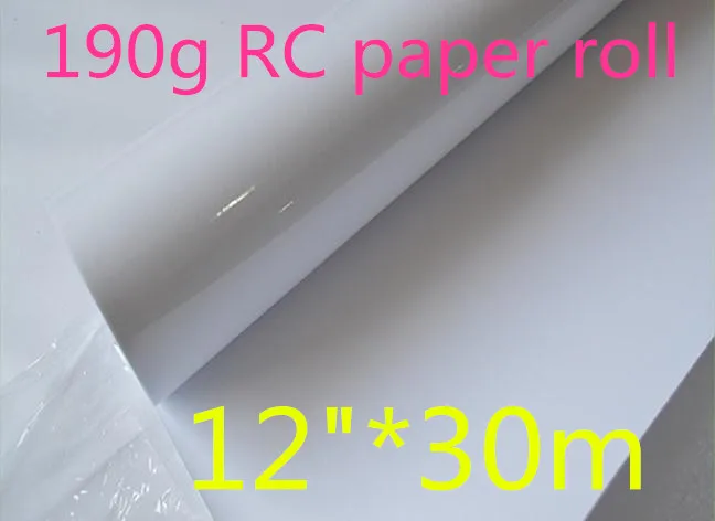 

12 "* 30 м RC глянцевая струйная фотобумага в рулоне 190g RC фотобумага