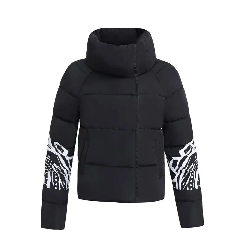 2019 теплые парки с капюшоном и принтом для девочек пальто со стоячим воротником