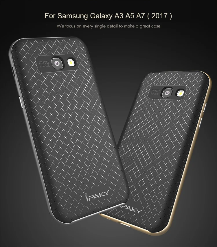 Гибридный Чехол iPaky для samsung Galaxy A3 A5 A7, тонкий защитный чехол с рамкой+ силикон A520F A720F A320F