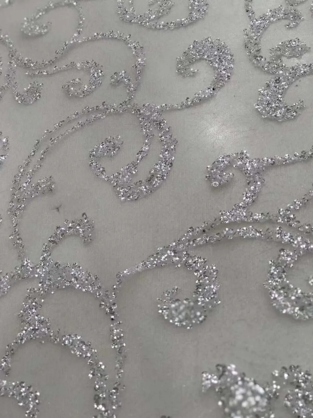 Кружевная ткань с серебристыми блестками 5 ярдов французская сетка ZL &amp L-3004