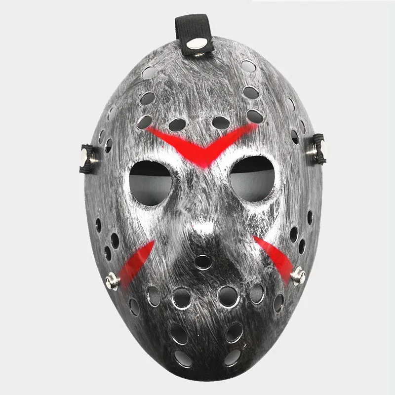 Серебристый Маска на Хэллоуин Voorhees Friday стильная Джейсон 13th страшная хоккейная страшная маска на Хеллоуин Вечерние Маски ночная маска Джейсона - Цвет: Серебристый