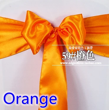 Оранжевый цвет высокое качество атласный пояс бантик для стула чехлы спандекс