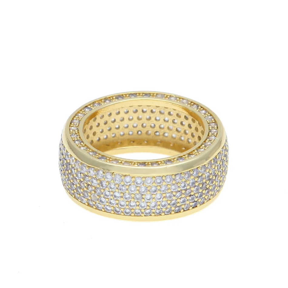 Медное кольцо с фианитом в стиле панк хип хоп мужское на палец микрозакрепкой из