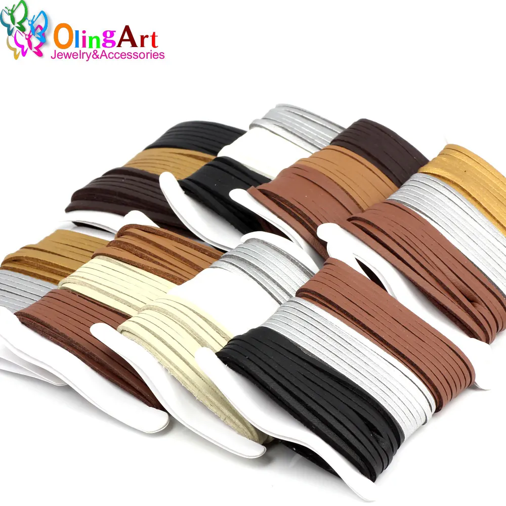 OlingArt 3*1 5 мм 9 м шнур из искусственной замши смешанные цвета аксессуары для женщин