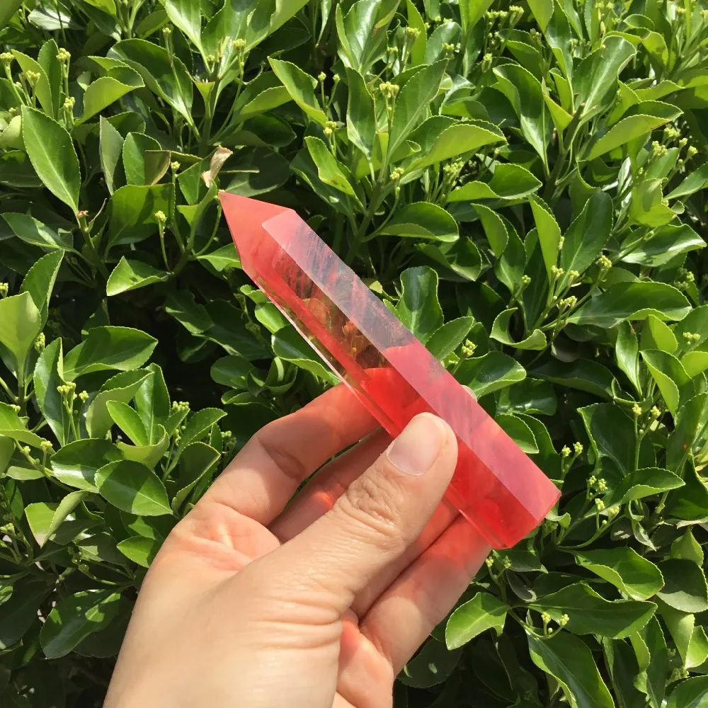 

Red Melting Smelt Quartz Crystal Points Healing crystal wand