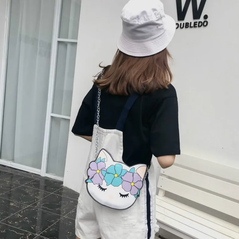 2019 New Animal Bag for Women Lady Cute Cartoon Cat Shoulder/Crossbody Mini Versatile Appliques Flap drop shopping | Багаж и сумки