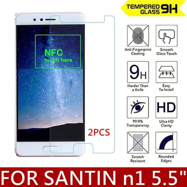 2 шт./лот 2.5D 9H защитная пленка из закаленного стекла для экрана SANTIN n1
