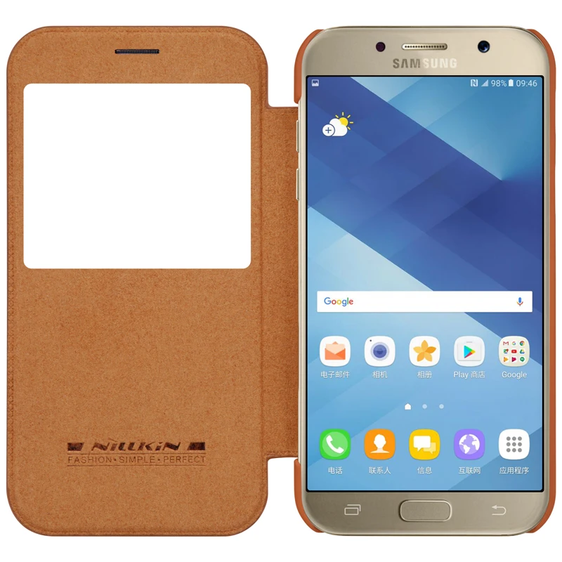 Для Samsung Galaxy A3/A5/A7 (2017) Чехол Оригинальный Nillkin Qin Series кожаный чехол бумажник
