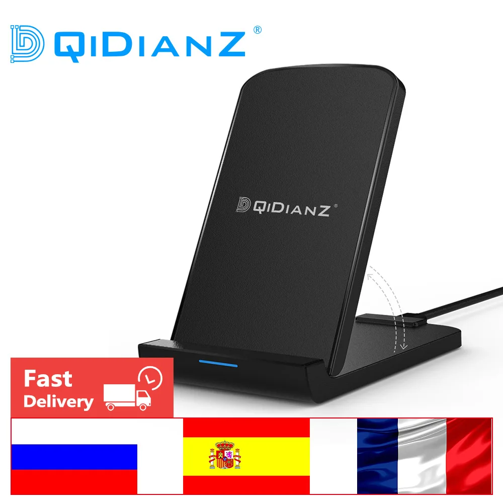(Отправка с Москвы)DQiDianZ Складная 10W Qi сертификации Быстрая Беспроводной Зарядное