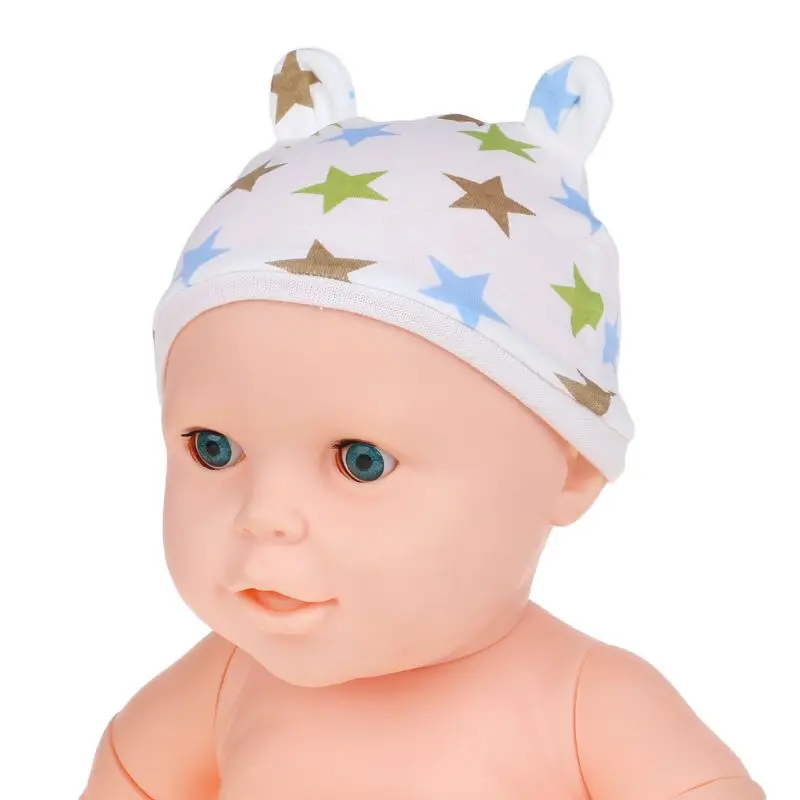 Детская шапка с мультяшным цветочным принтом милая для новорожденных мальчиков