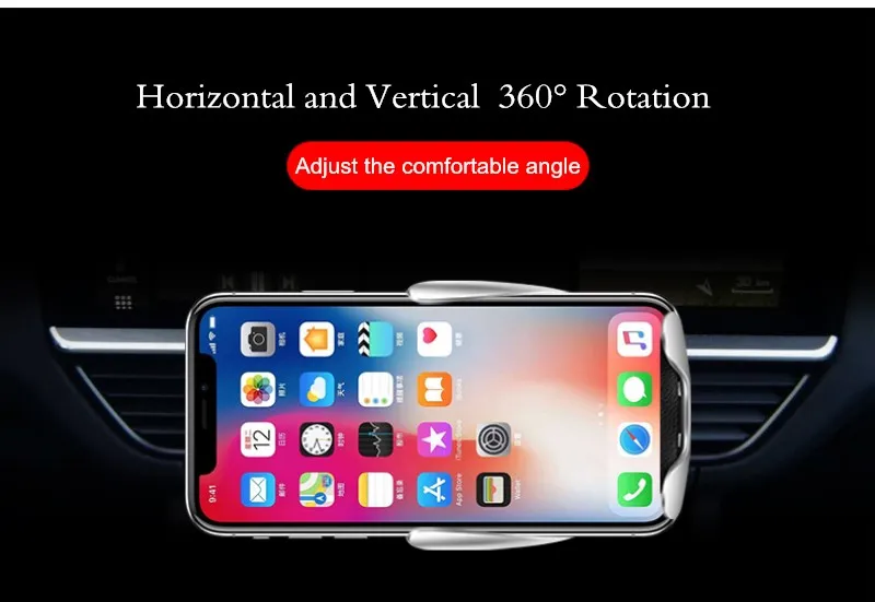 10 Вт Qi автомобильное беспроводное зарядное устройство для iPhone 11 XS Max 8 автоматический держатель на вентиляционное отверстие автомобиля держатель быстрая Беспроводная зарядка для samsung S10