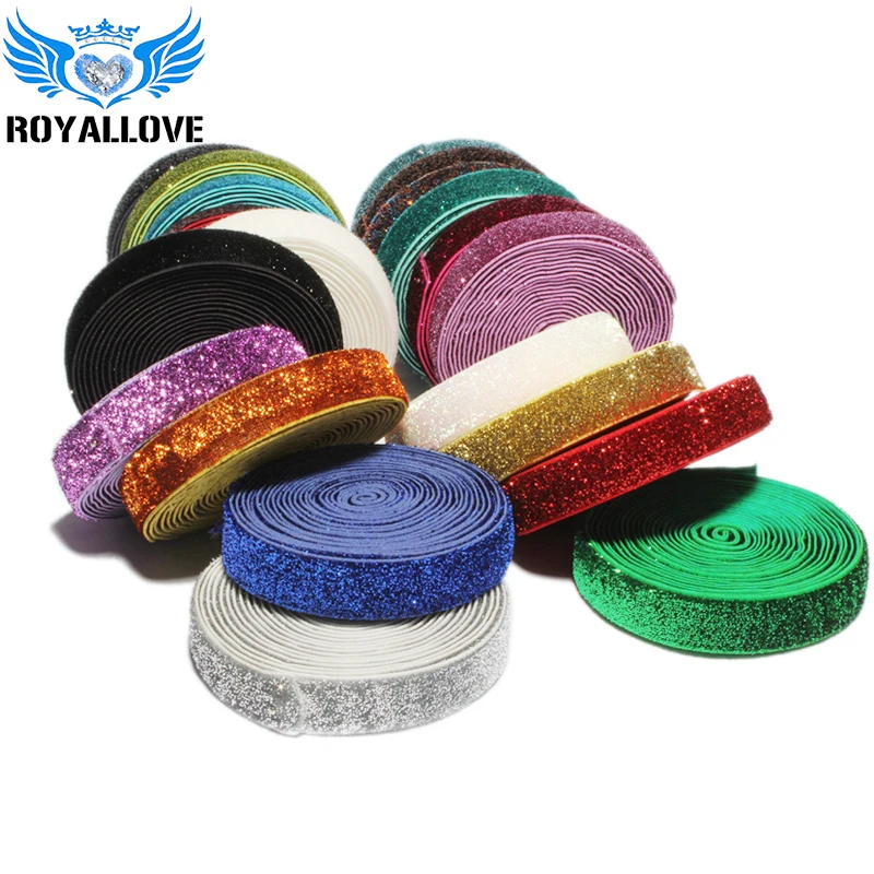 Glitter Fold Over Elastic Band 20 Yards 5/8&quot colors Shiny Rainbow Ribbon FOE for DIY Arts Hair Crafts &amp Sewing Gift | Дом и сад