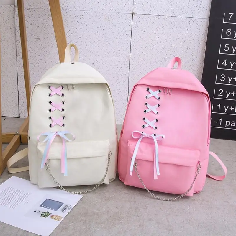 4 шт./компл. ленты цепи бантом Mochila рюкзак рюкзаки для путешествия отдыха рюкзак для девочек-подростков для девочек Классическая школьная сумка