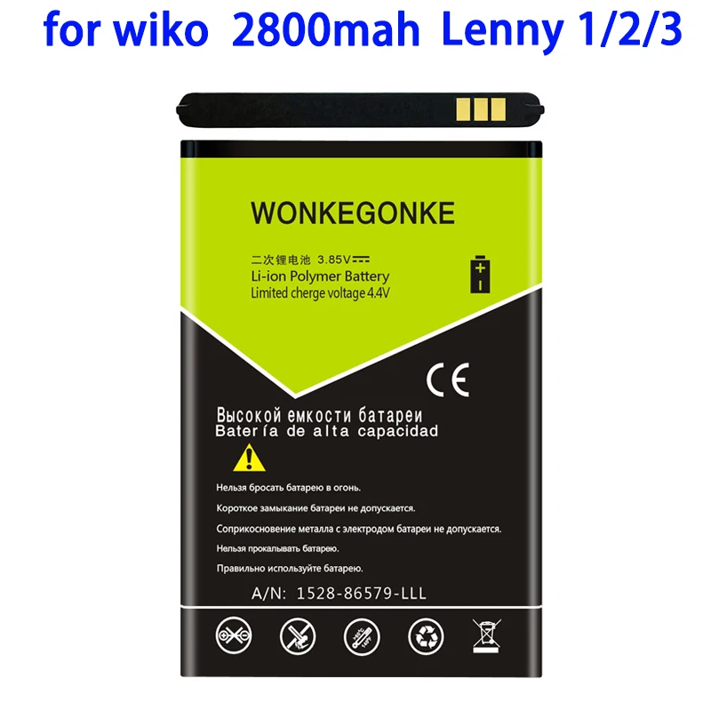 Аккумулятор WONKEGONKE для аккумуляторов wiko lenny 1/3 мобильный телефон | Мобильные