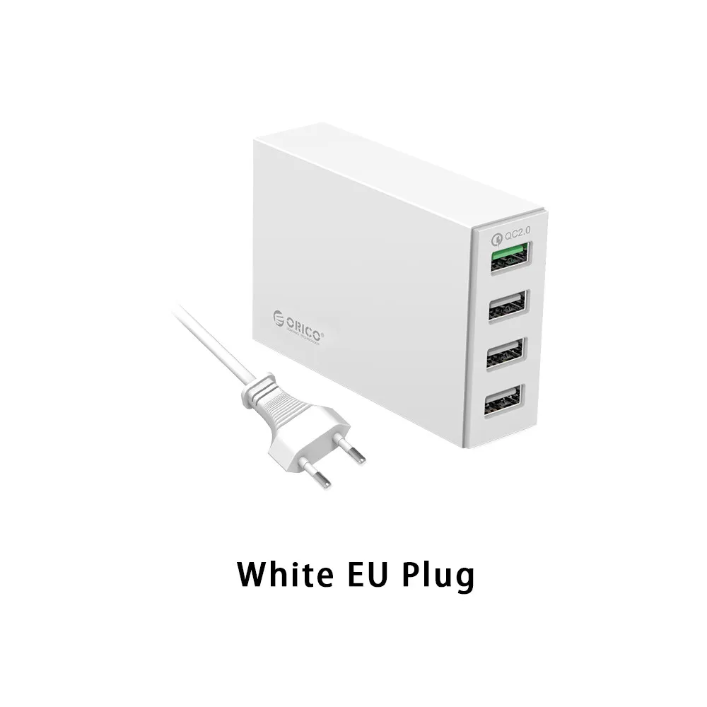 ORICO 4 порта QC2.0 Быстрая зарядка настольное USB зарядное устройство 5 в 34 Вт макс Быстрая зарядка зарядное устройство для мобильного телефона iphone x samsung s9 - Тип штекера: White EU Plug