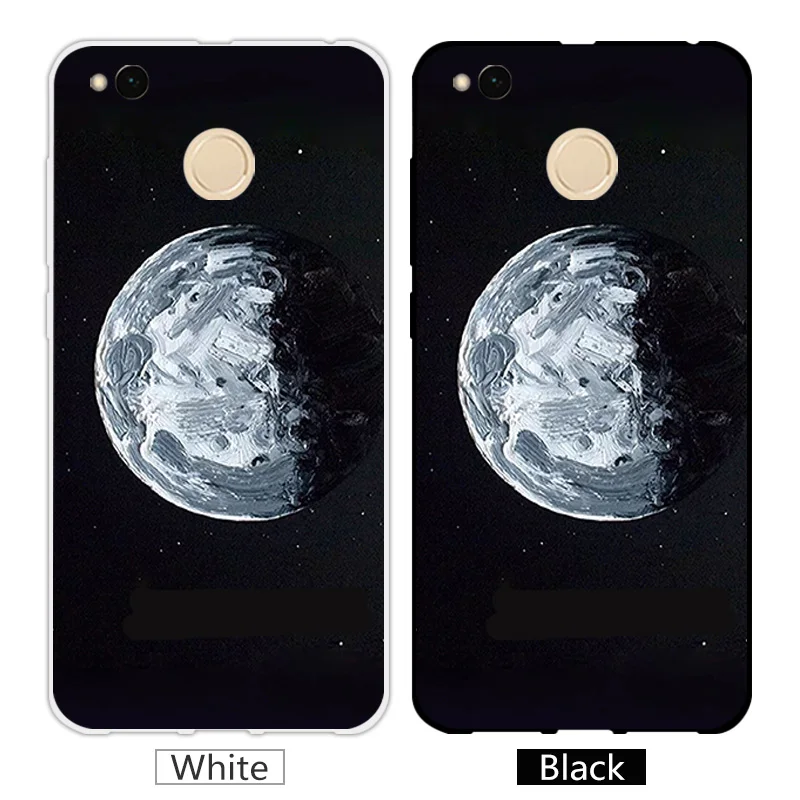 for Xiaomi Redmi 4X 4 X Case Soft Silicone For Redmi4X xiomi 4x Black Cover 5.0 inch Phone Moon Capa |