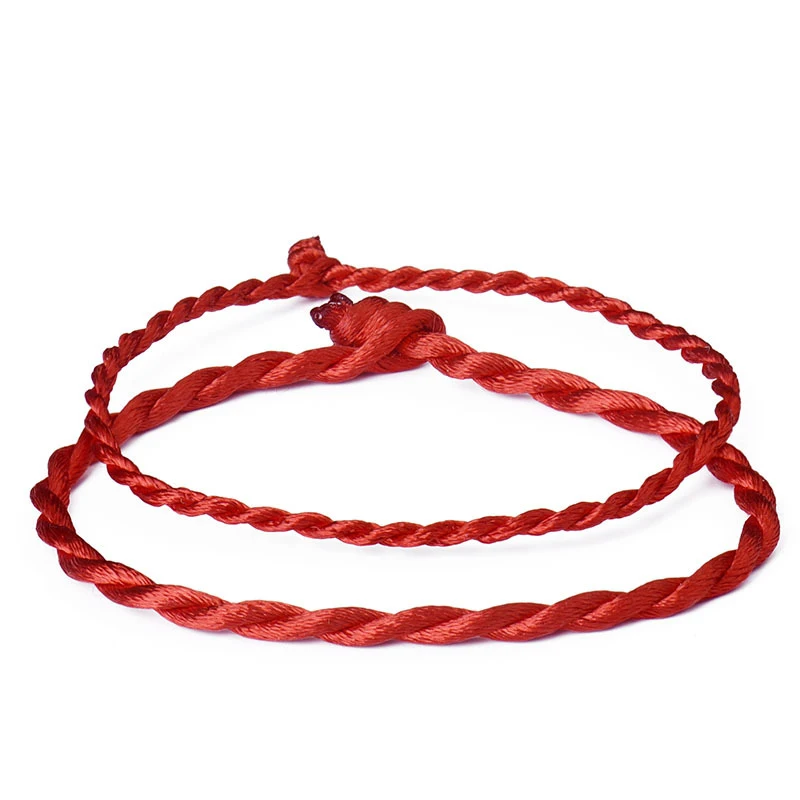 Wholesale 10Pcs/lot Fashion Red Thread String Bracelet Lucky Red Green Handmade Rope Bracelet For Women Men Jewelry Lover Couple