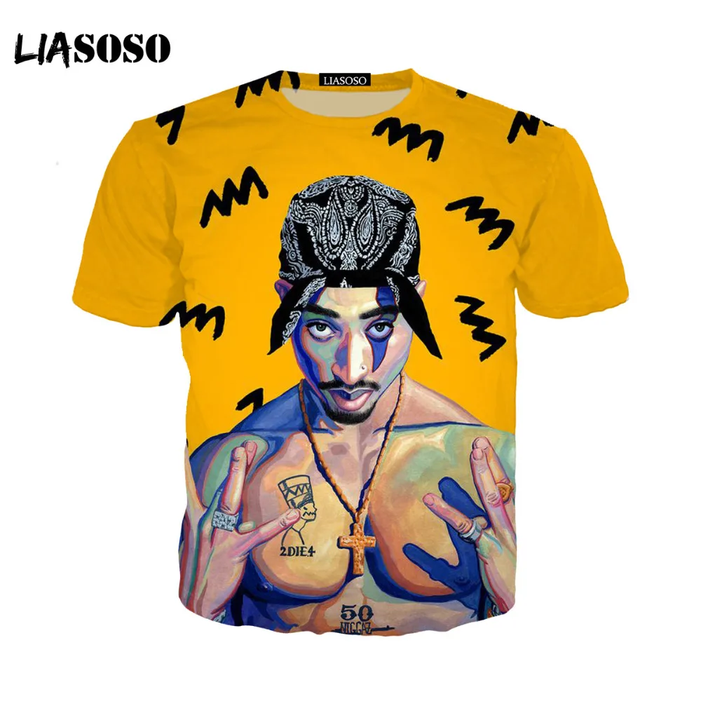 LIASOSO 2pac футболка Shakur rapper хип хоп Magliette Makaveli Snoop Dogg Biggie smallers eminem J Джей Коул z Savage hip hop