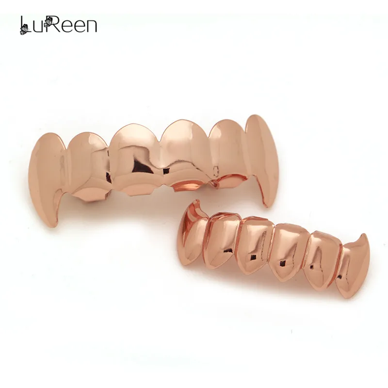 LuReen золотые зубы Grillz Топ& Botom зуб грили стоматологический Хэллоуин Клык вампир зубы шапки вечерние украшения для тела XHYT1076