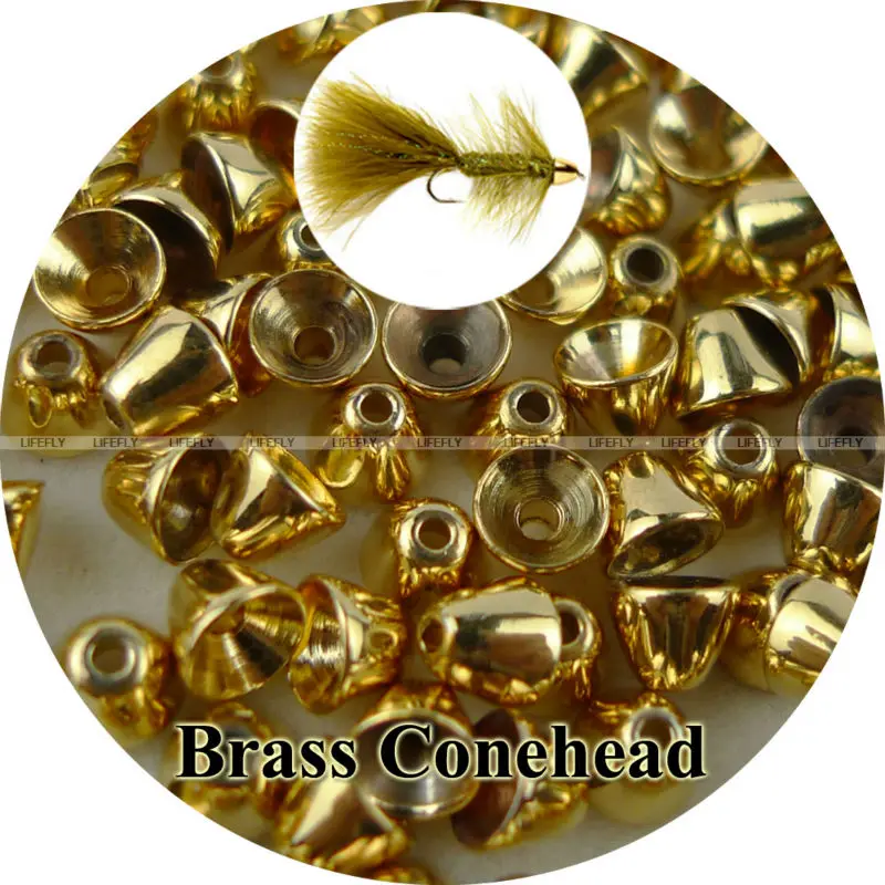 

Gold Color, 100 Brass Coneheads, Cone Head, Fly Tying, Fly Fishing