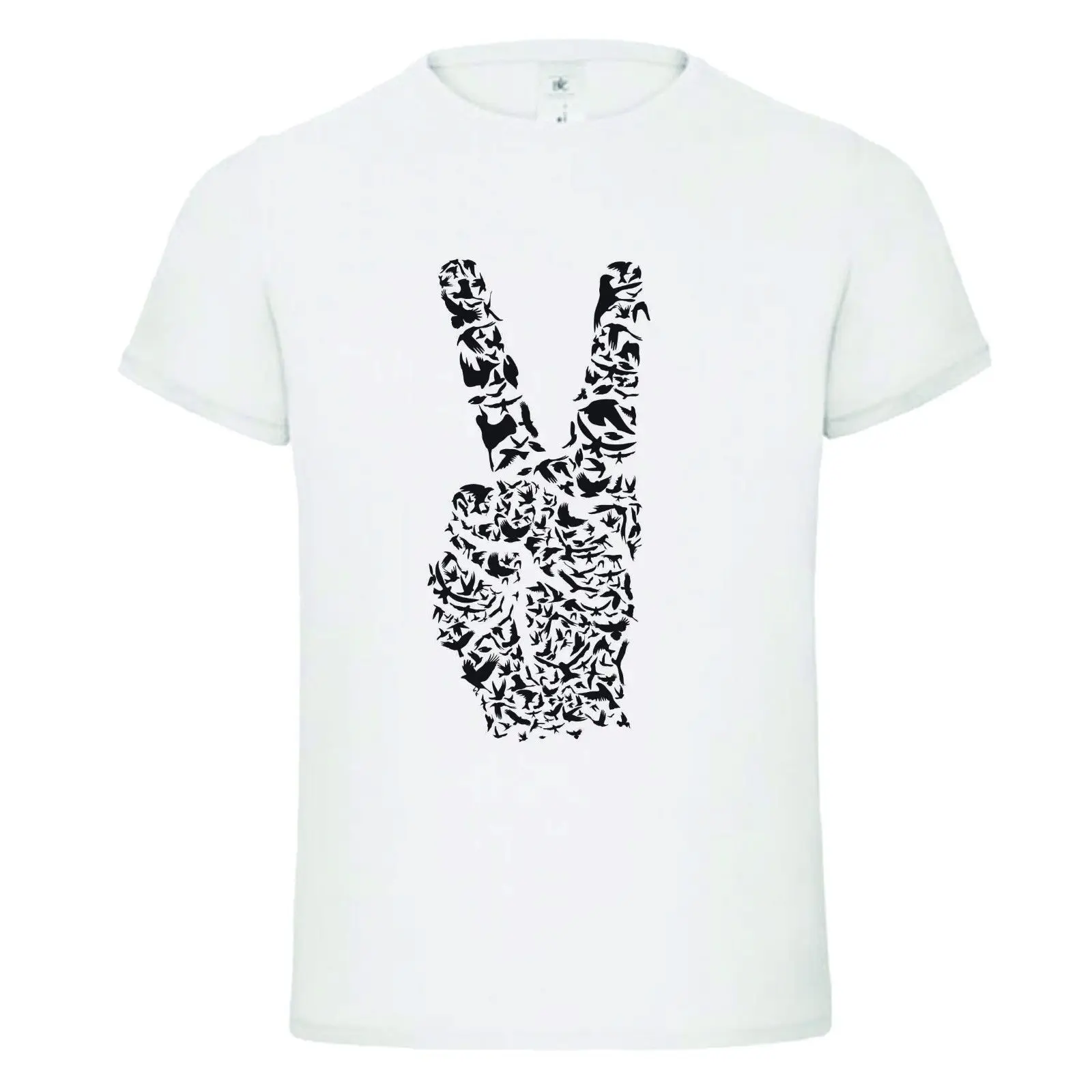 

Print T-Shirt 2019 Fashion PEACE FINGERS Shape Geek Funny Comical T SHIRT Mens' T-Shirt