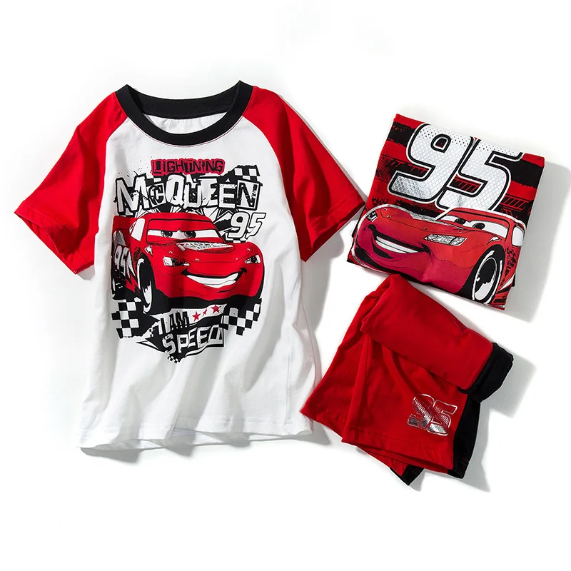 3 Pieces as photo THREEGUN X disney Cars/детский пижамный комплект для мальчиков, комплект из 3 предметов, пижама для маленьких мальчиков хлопковая одежда для сна одежда для отдыха с героями мультфильмов для подростков - Цвет: 3 Pieces as photo
