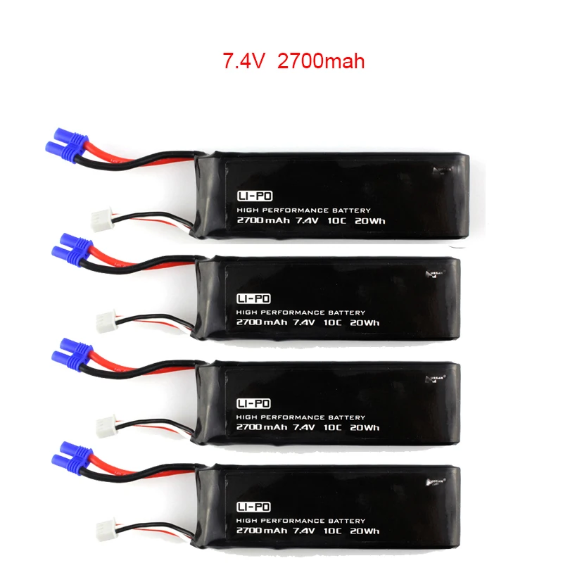 

4pcs Hubsan H501C H501S X4 7.4V 2700mAh lipo battery 10C 20WH battery For RC Quadcopter Drone Parts