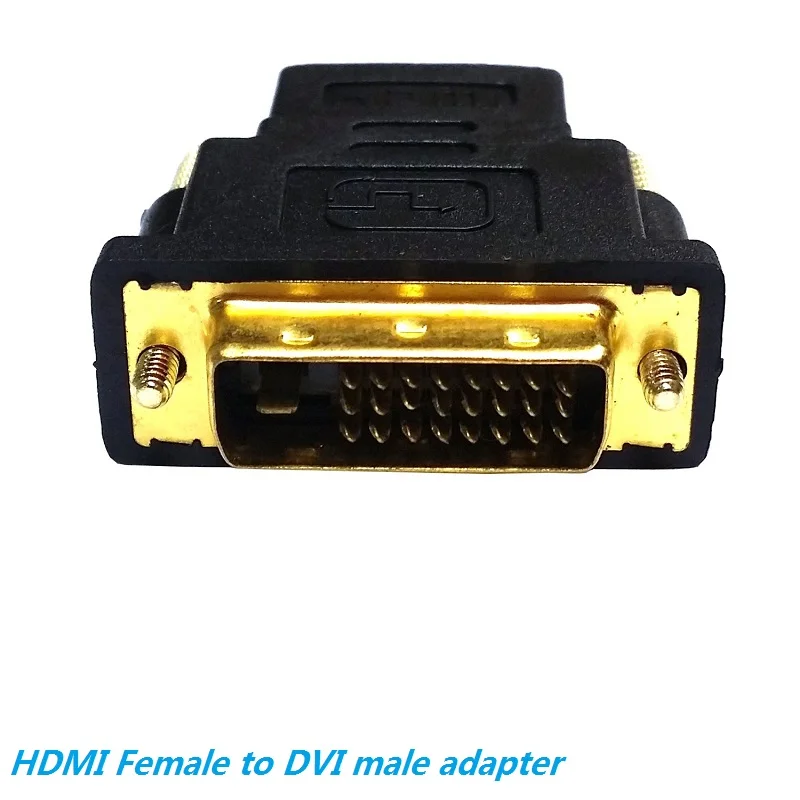Оптовая продажа 100 шт./лот DVI -D 24 + 1 PIN к HDTV FEMALE 19PIN адаптер с позолоченной пластиной