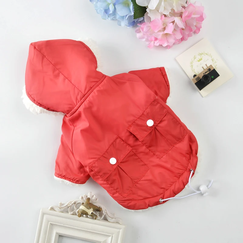 Толстая зимняя одежда для собак теплое пальто домашних щенков с капюшоном куртка