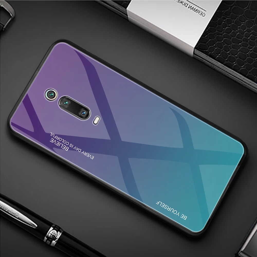 Чехол KEYSION из закаленного стекла с градиентом для Red mi K20 K20 Pro Note 7 Pro aurora, задняя крышка для телефона Xiaomi mi 9T mi 9T Pro mi 9 SE