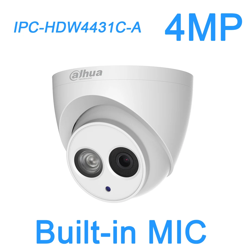 Сетевой видеорегистратор Dahua 6MP 4MP IP Камера h.265 PoE Встроенный микрофон IPC HDW4631C A HDW4433C