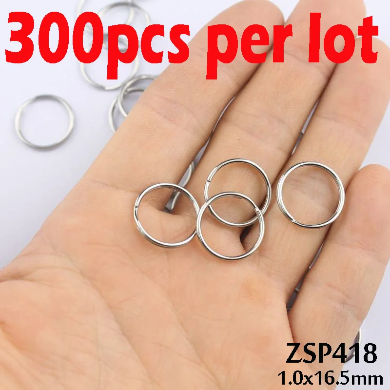 1.0x16.5mm 300pcs 9 мм-32 мм guang quan нержавеющая сталь двойная петля прыгающее кольцо маленький брелок ювелирные аксессуары части 100-500 шт - Цвет: 1.0x16.5mm 300pcs