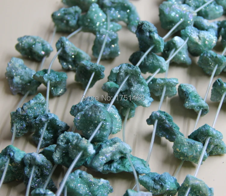 

10pcs/lot Green Color Druzy Crystal Geode Quartz Stone Pendant Neckace 30mm Each Druzy Crystal Rock Gems Necklace
