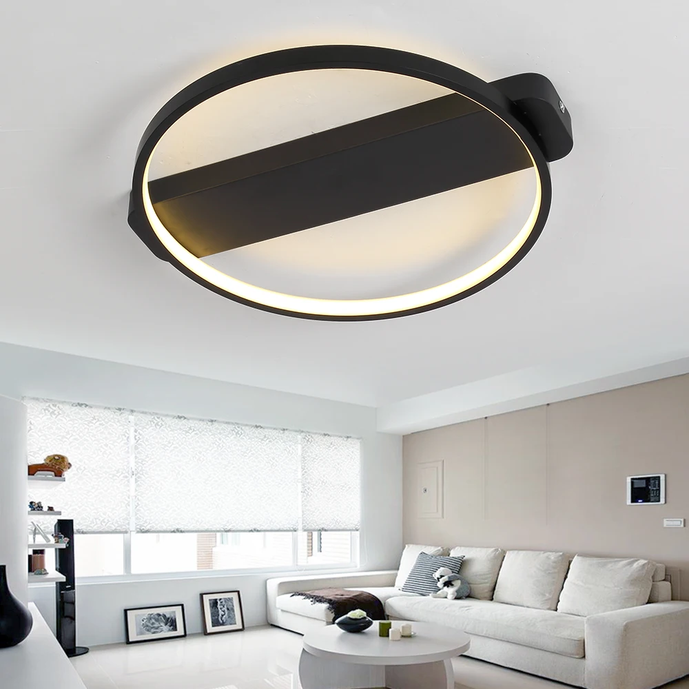 Ceiling Lights Led Lighting Fixture Black Round Square Plafondlamp Lamp Modern Living Room Restaurant Bedroom Kitchen | Освещение