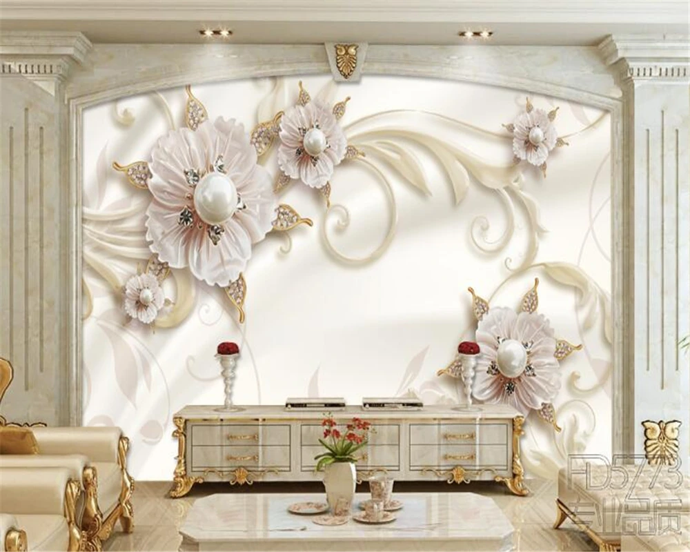 Обои на заказ Континентальный рельефный узор украшения ТВ фон настенная