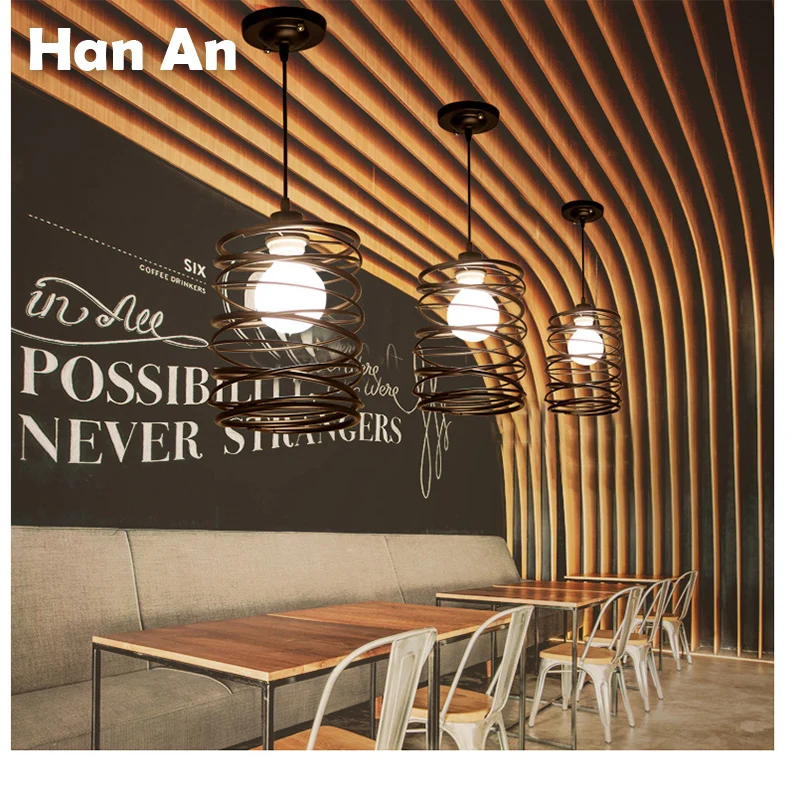 American retro minimalist industrial style chandelier creative restaurant counter clothing store aisle lighting | Освещение