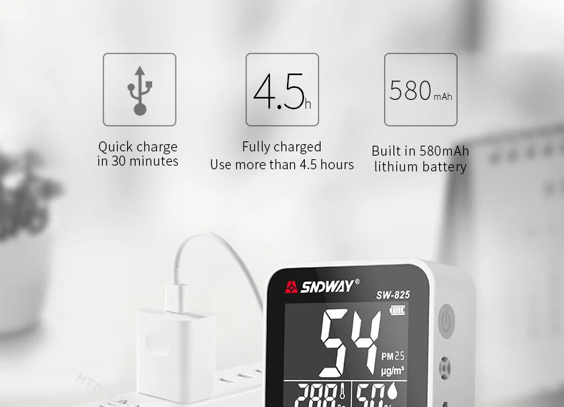 SNDWAY цифровой Мониторинг качества воздуха PM2.5 детектор метр тестер газа Monitor/газоанализатор/Температура влажности метр hotal дома
