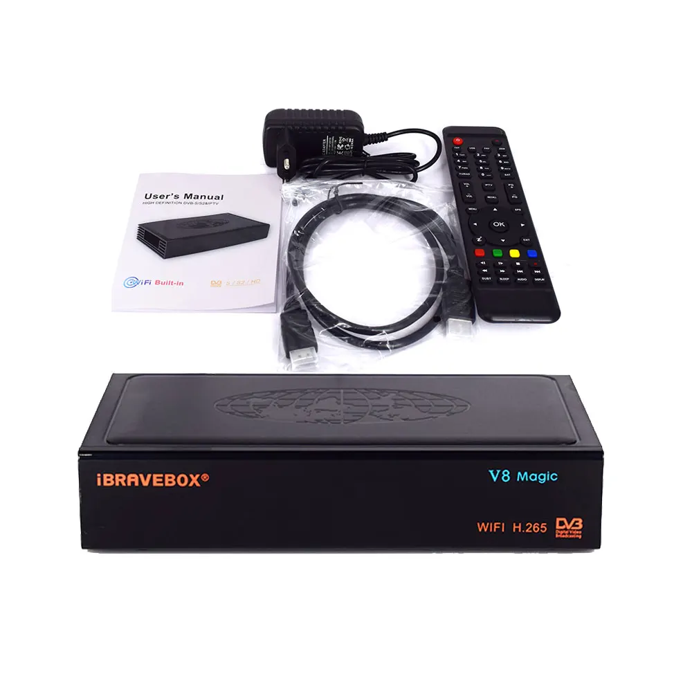 IBRAVEBOX V8 Magic встроенный wifi DVB-S2 спутниковый ресивер IPTV Stalker Xtream M3U box Поддержка 1 год Европейская 8 Clines Cam
