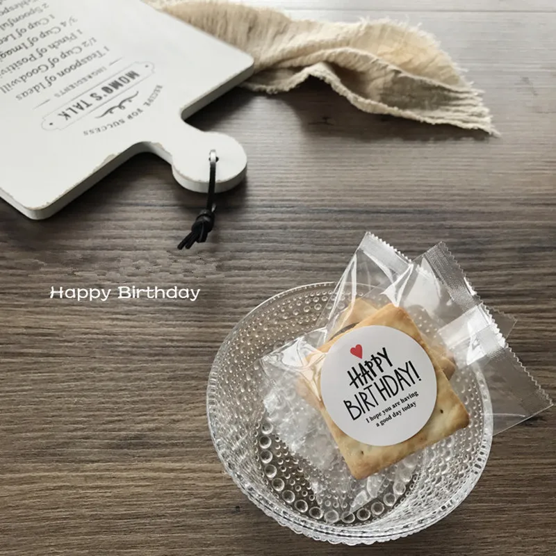 240 pcs с днем рождения крафт-наклейки подарок Коробки ярлыки на сумки закрывающийся контейнер Упаковка для подарков DIY торт из конфет сумка для печенья