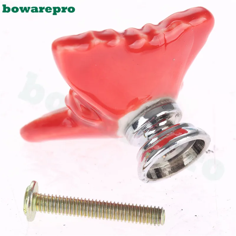 Ручка дверная керамическая с мультяшным Рисунком бабочки 3 см x 5 см|knob pull handle|ceramic