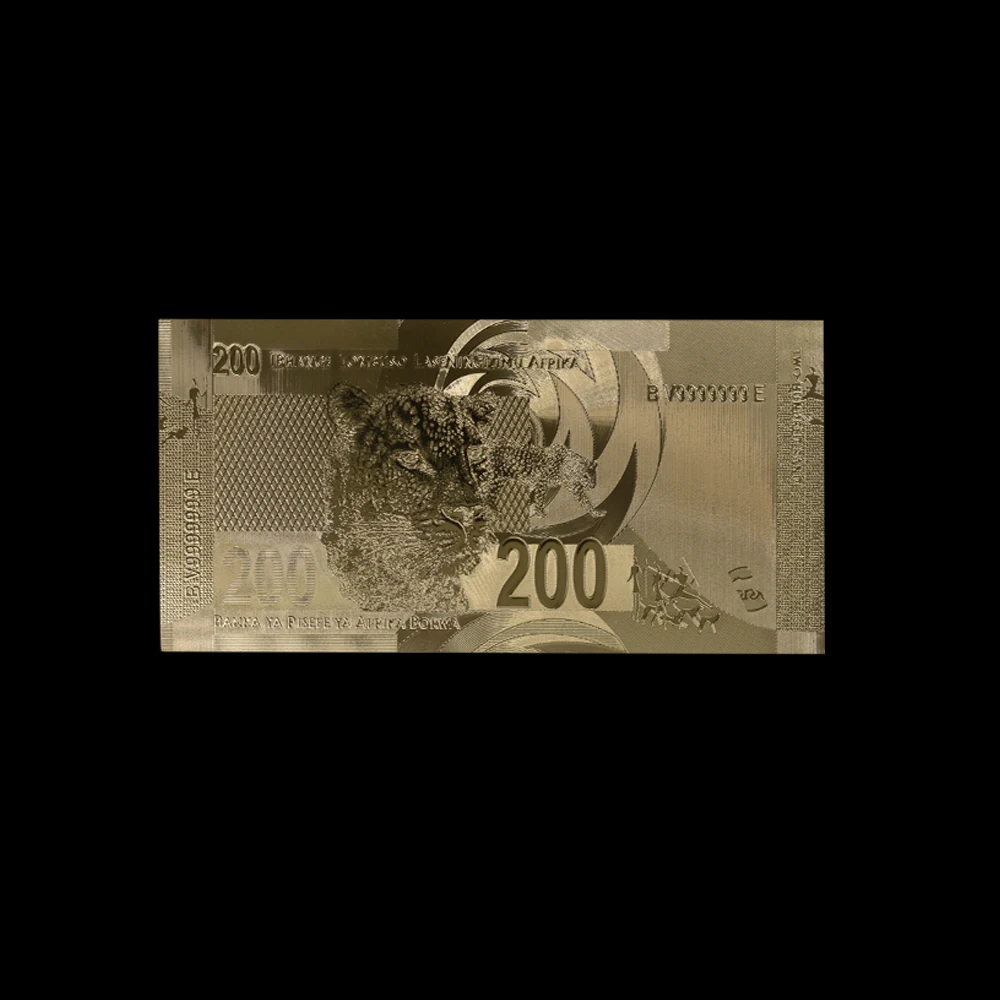 10 шт./лот Новинка Южноафриканский 200 Рэнд подарок 24K Южноафриканская Золотая