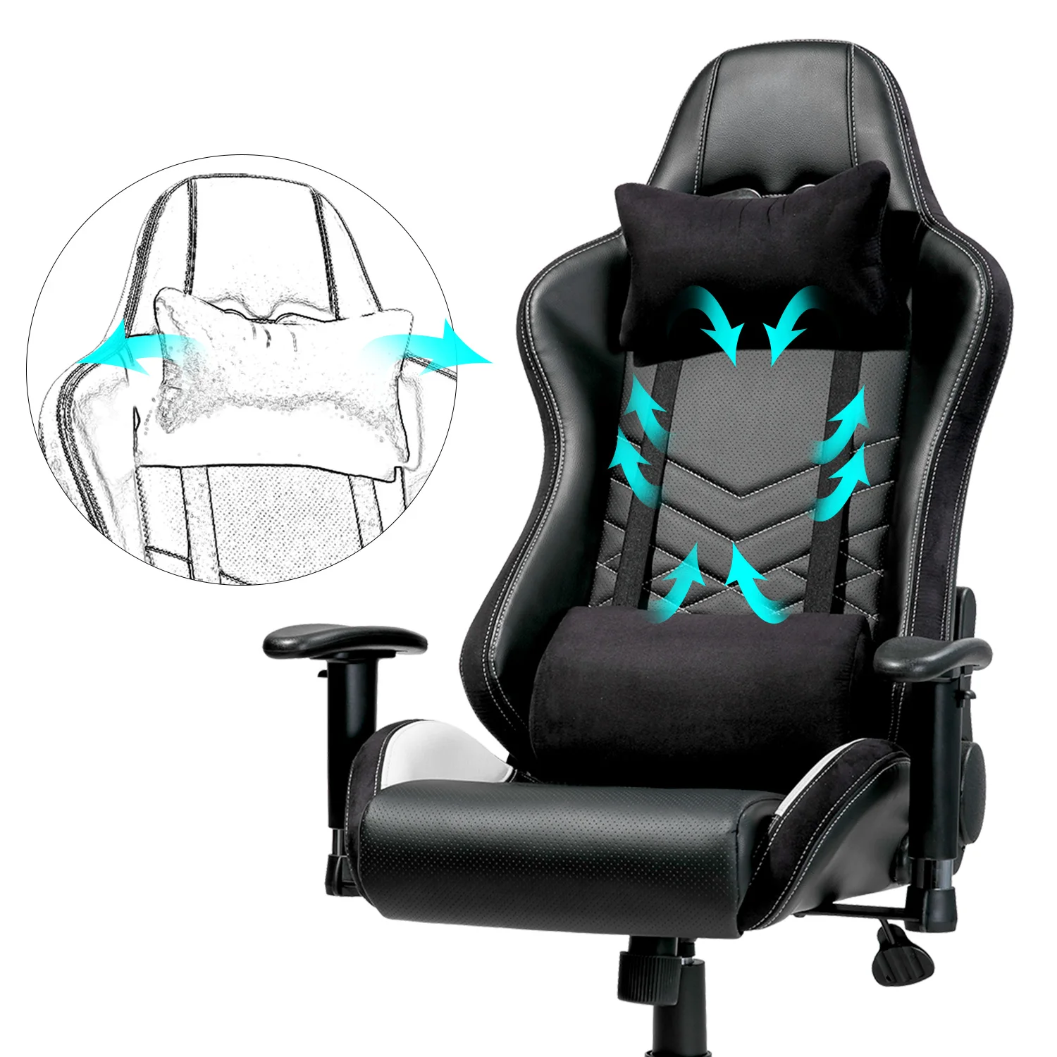 Кресло руководителя с высокой спинкой эргономичный компьютерный стол