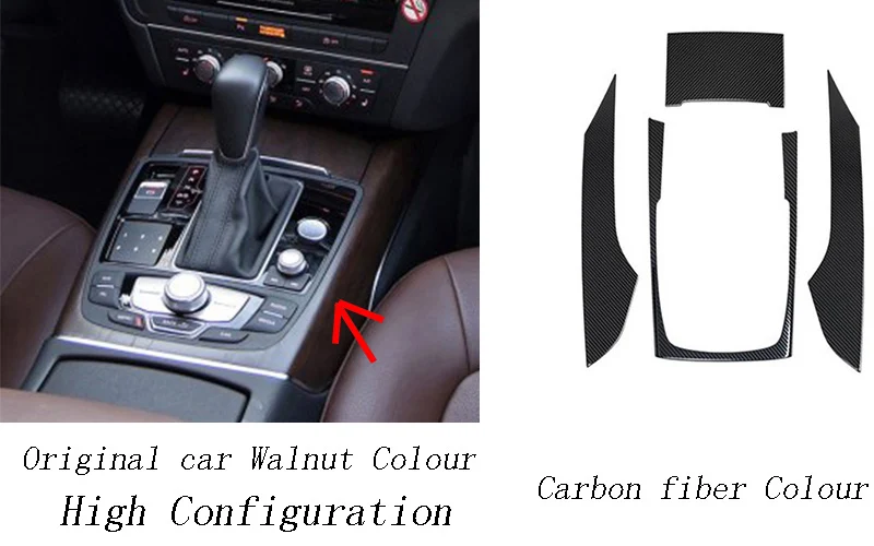 B Model High Автомобильный Стайлинг для Audi A6 C7 держатель стакана воды Чехлы наклейки переключения передач Панель управления металлический каркас отделка авто аксессуары для интерьера - Название цвета: B Model High