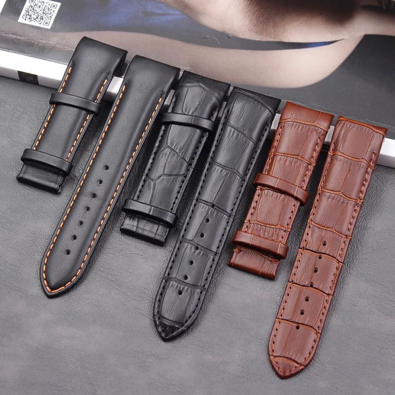 Leather watch accessories 22mm23mm24mm for Tissot belt T035 leather machinery 1853 cool figure male and female curved leather st