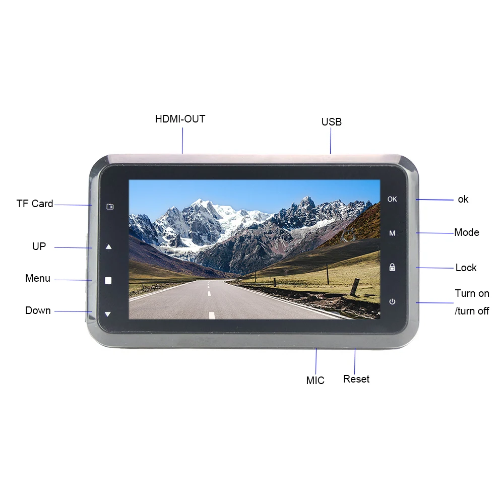 Мини Автомобильный dvr 3 дюймов один объектив Дэш Cam FHD 1080P видео регистратор Авто