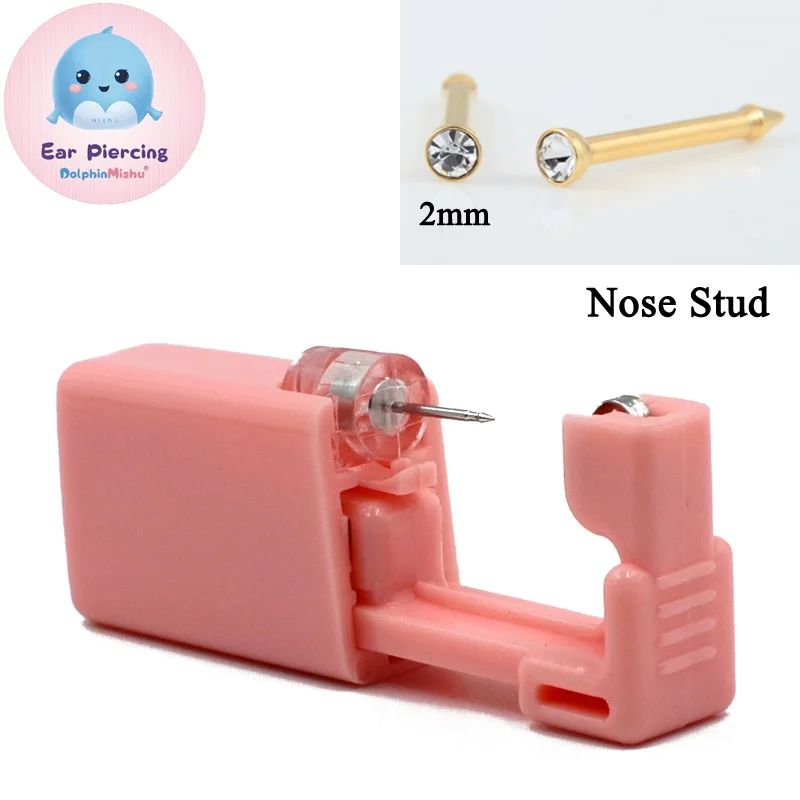 Nose stud 6 шт 24K позолоченные дельфины одноразовые безопасные пирсинг для ушей стерильные пирсинг 316L стальные серьги-гвоздики ювелирные изделия - Окраска металла: Nose stud