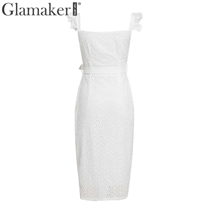 Женское длинное платье Glamaker Кружевное облегающее платье-макси на кнопках с