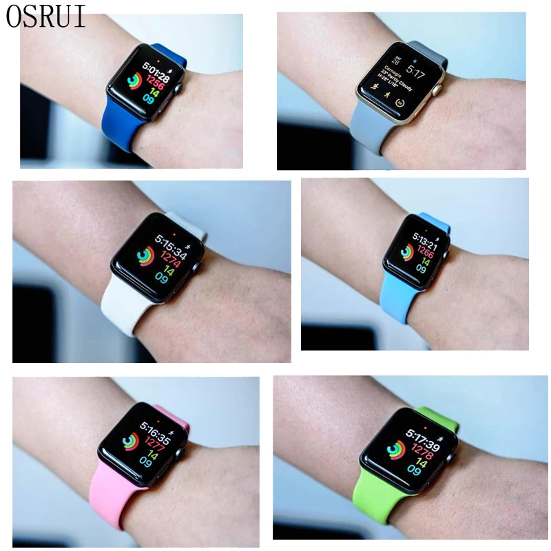 Ремешок для Apple watch band 42 мм 38 силиконовый correas iwatch series 4 3 2 44 40 спортивный ремешок