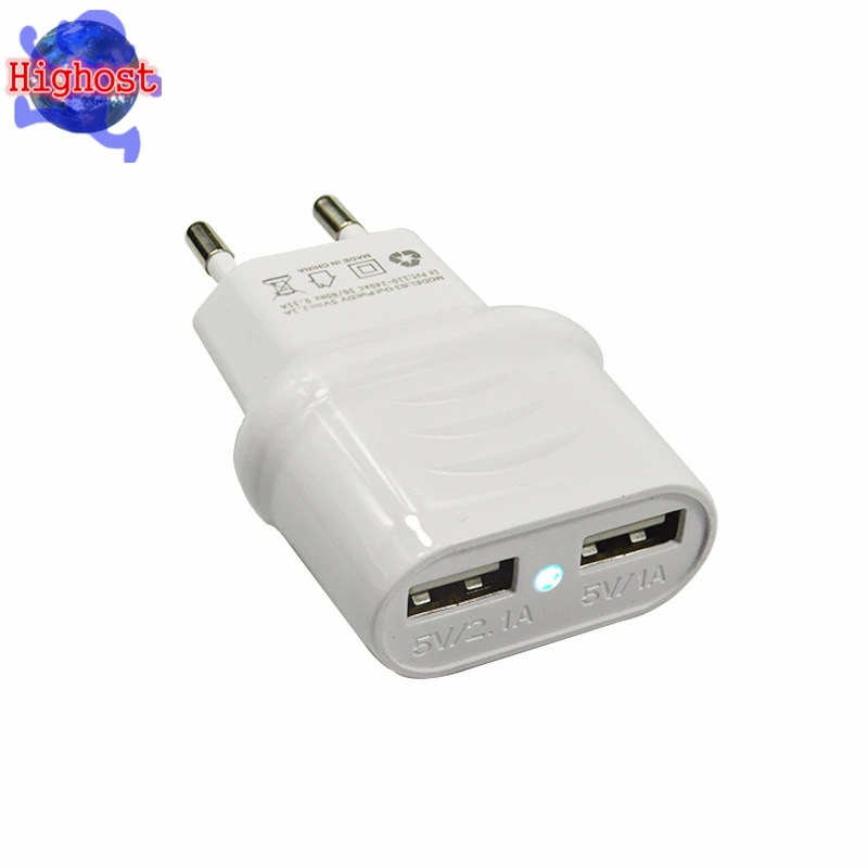 Новый Хорошее Качество 2.1A 2 Порт ЕС Зарядное Устройство с Кабель Micro Usb 5 pin USB