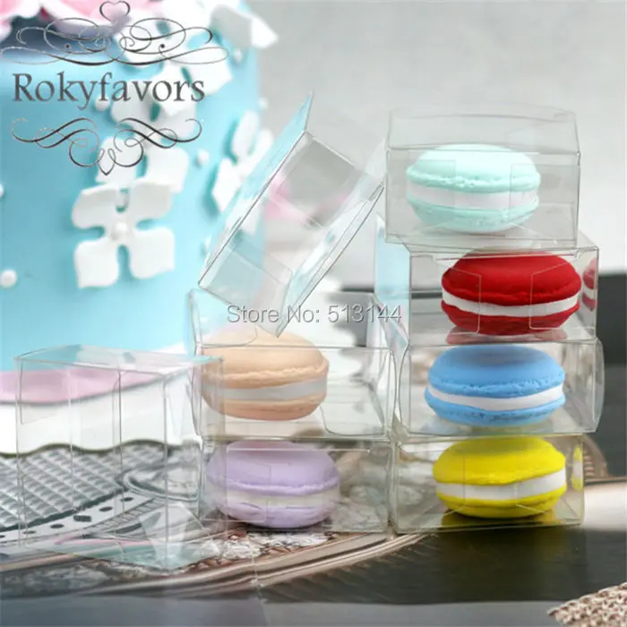 Бесплатная доставка 50 шт. 2 &quotПрозрачная пластиковая коробка для макаронов из